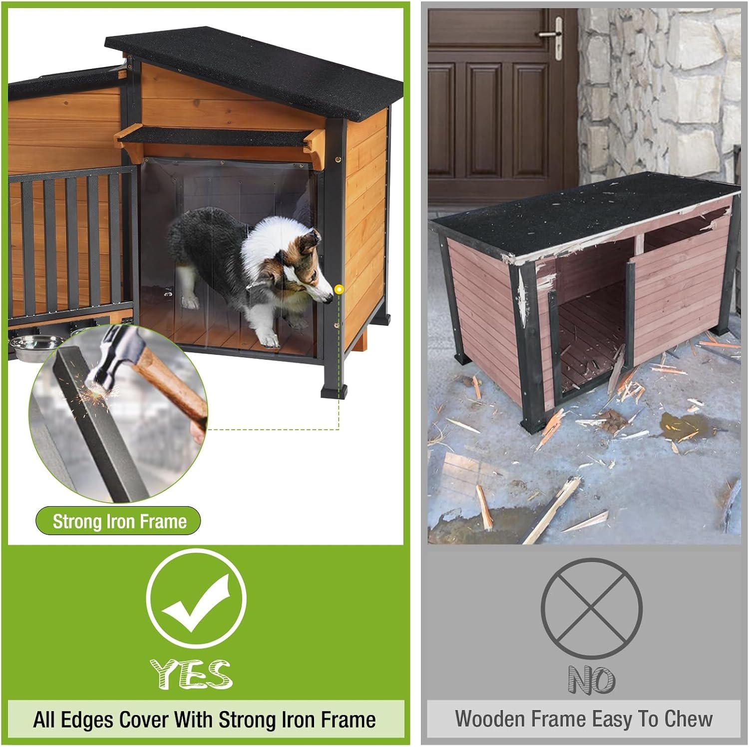Weatherproof Dog House with Rotating Feeding Bowl - Image 4