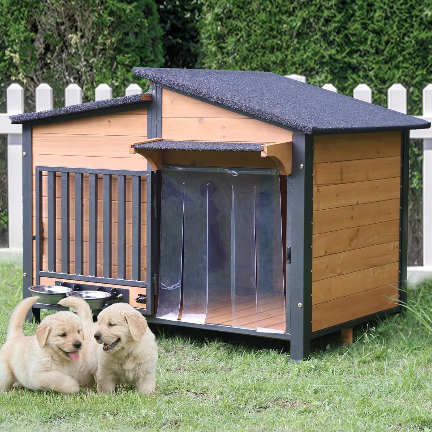 Weatherproof Dog House with Rotating Feeding Bowl - Image 8