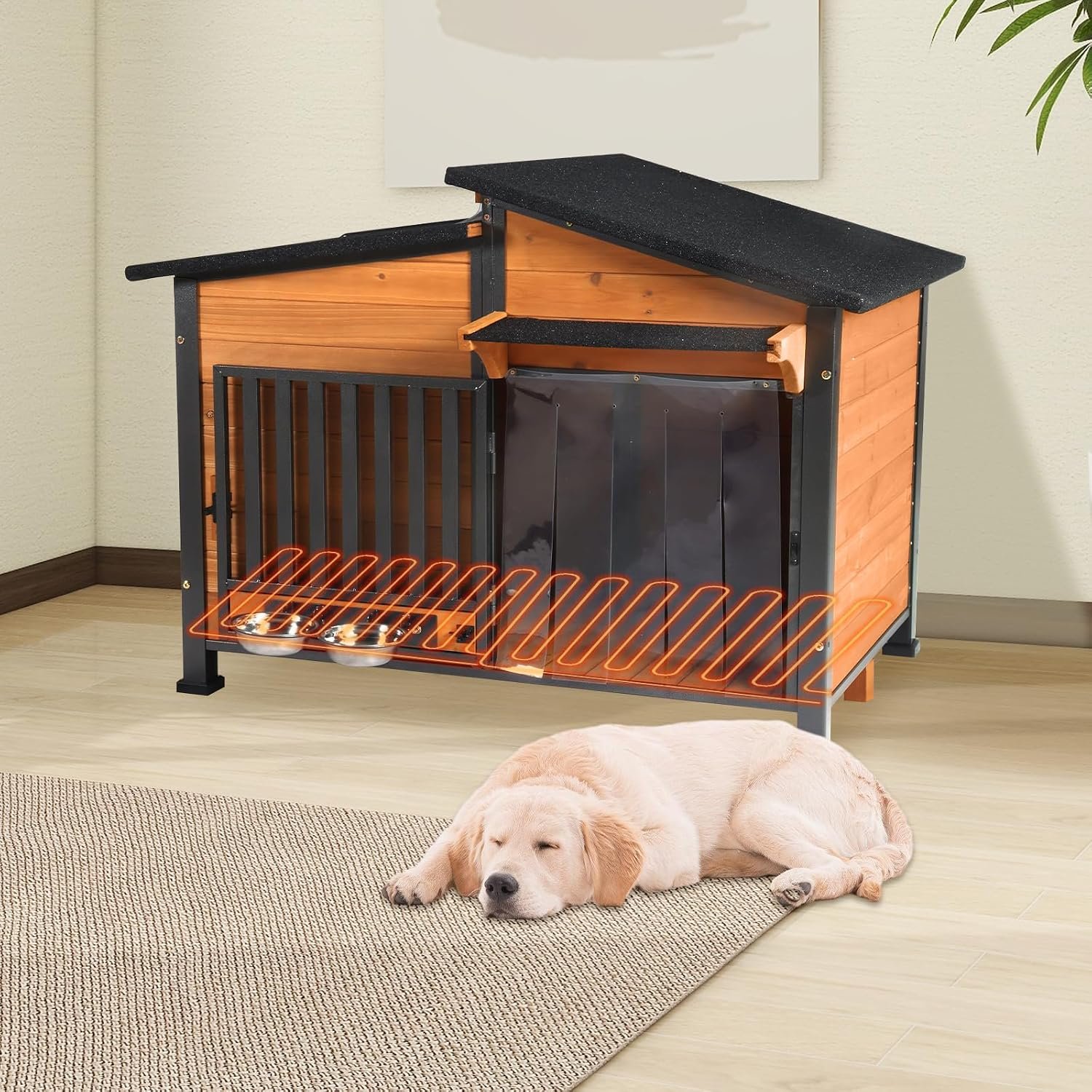 Heated Chew-Resistant Wooden Dog House - Image 6
